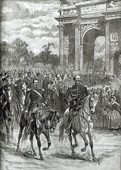 Der Einzug von Napoleon III. und Viktor Emanuel in Mailand von English School